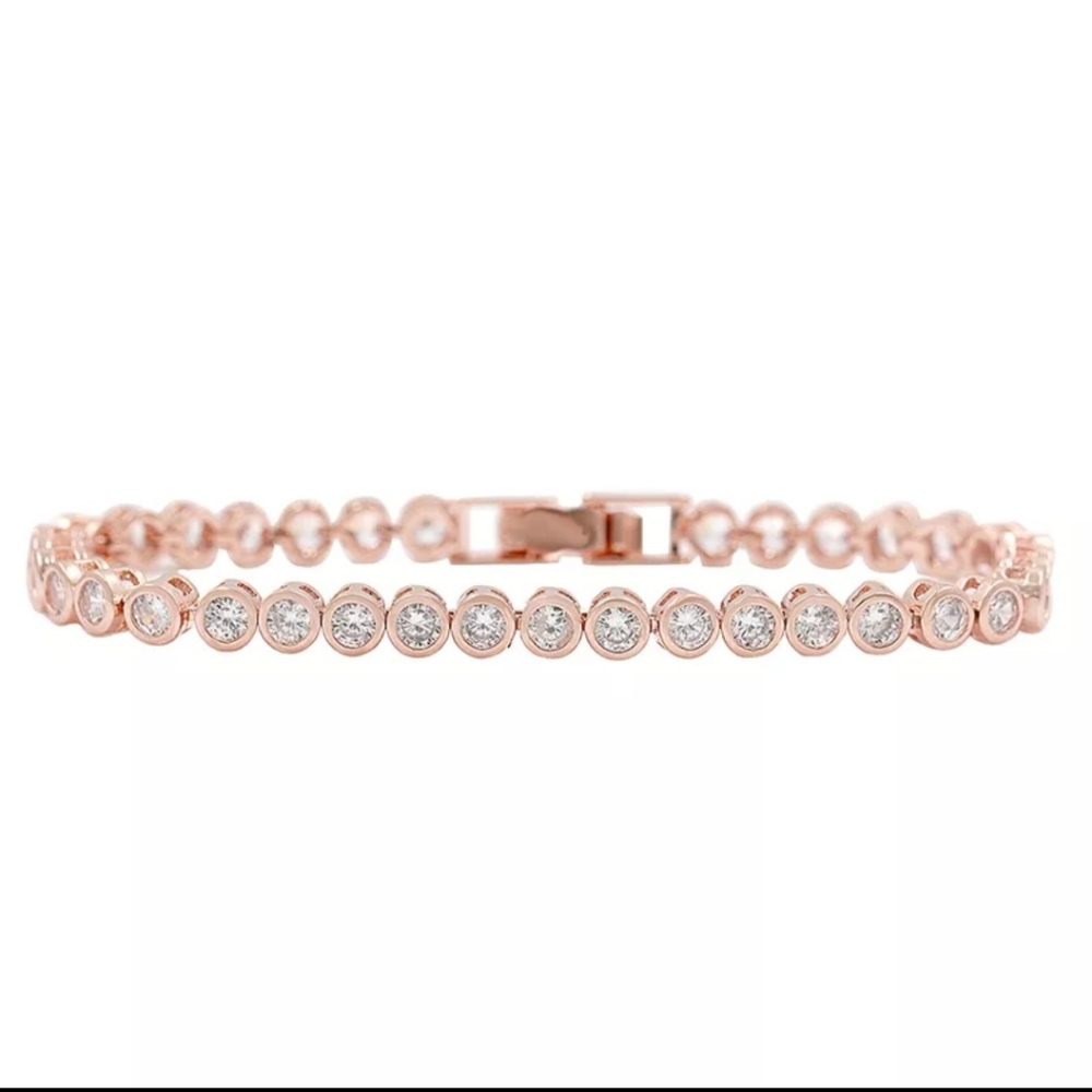 1.00 Carat CZ diamond bracelets in 14k golf plated sterling silver